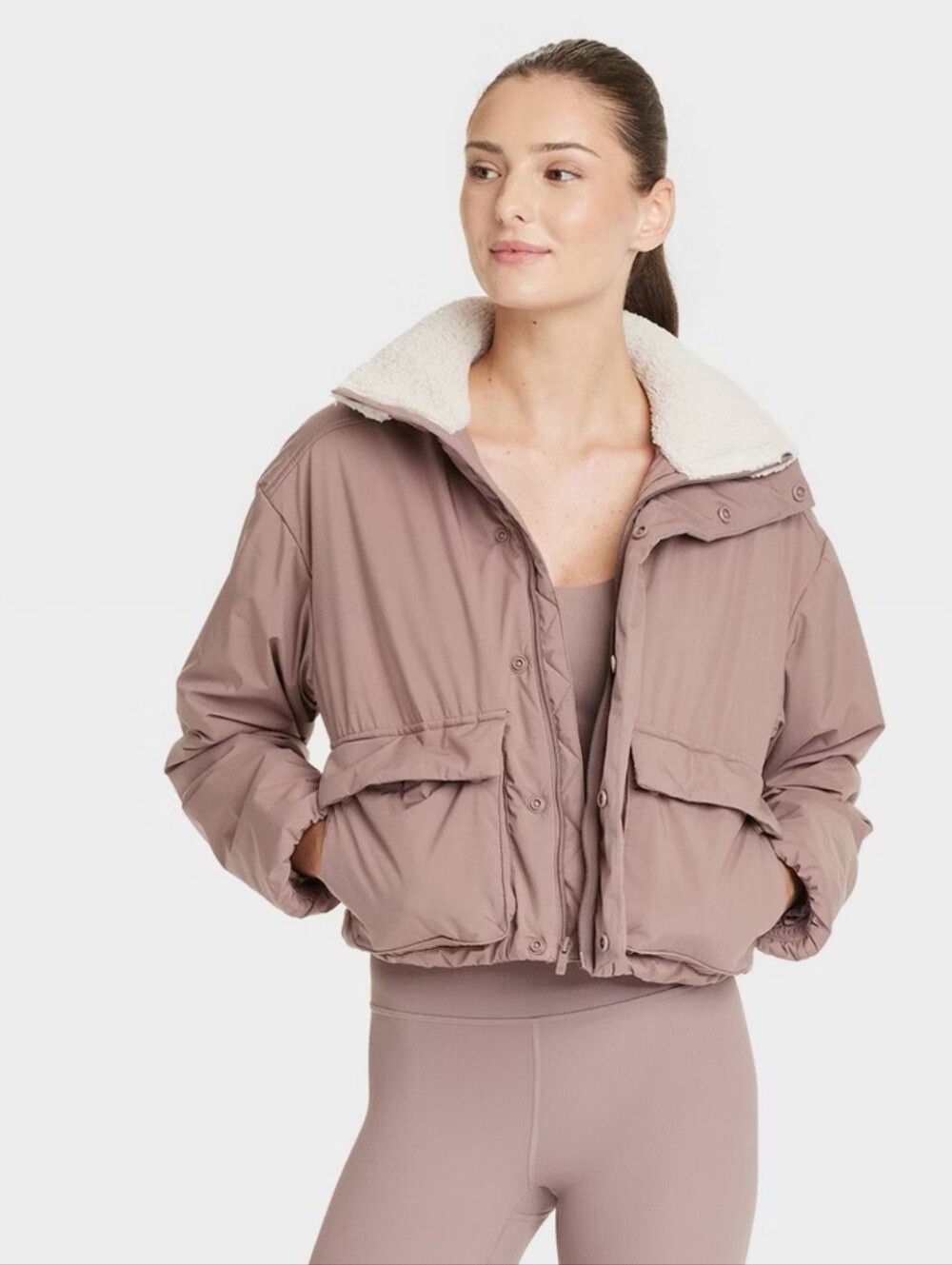 Women's Midweight Puffer Jacket - All In Motion Light Brown XS